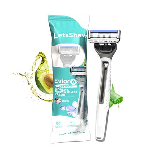 LetsShave Evior 6 Portable Razor World's First 6 Blade Razor with Lubricating Strip Women (1 pc)