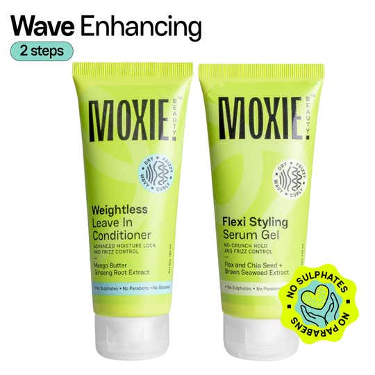Moxie Beauty Wavy Vibe Setter Duo - Weightless Leave-in Conditioner & Flexi Styling Serum Gel