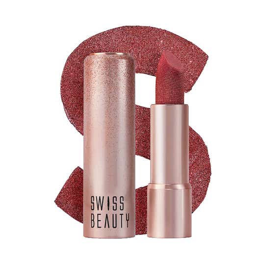 Swiss Beauty More Than Glitter Lipstick - Shine Mauve (3 g)