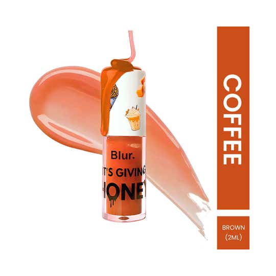 Blur India It's Giving Honey Tinted Lip Oil with Free Stickers - Coffee Brown (2 ml)