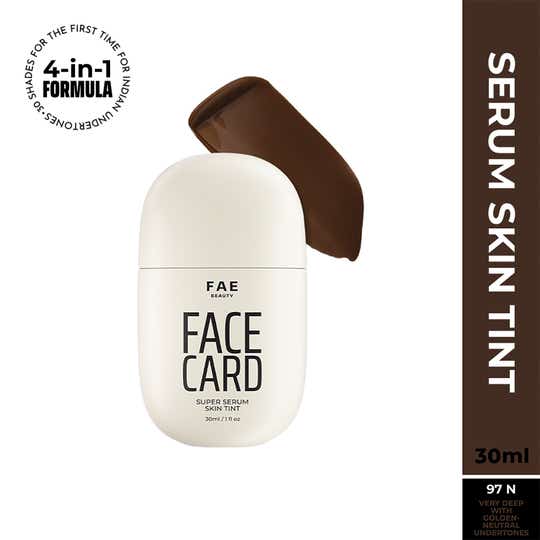 FAE BEAUTY Face Card 4-in-1 Super Serum Skin Tint With Dewy Finish, Shade - 97N-Neutral Warm (30 ml)