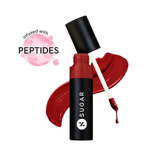 SUGAR Cosmetics Partner In Shine Transferproof Lip Gloss - 12 Crimson Cognac (3 ml)