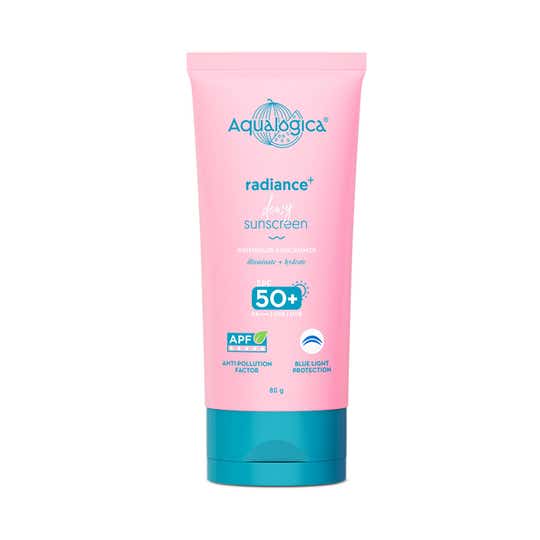 Aqualogica Radiance+ Dewy Lightweight Sunscreen Gel SPF 50+ PA+++ for Oily & Acne-Prone Skin (80 g)