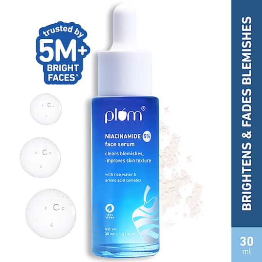 Plum 5% Niacinamide Face Serum With Amino Acid - Fades Blemishes For Bright Skin, (30ml)