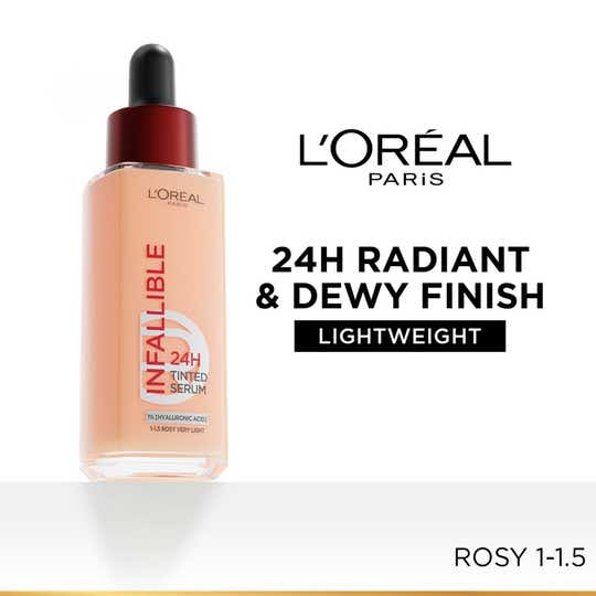 L'Oreal Paris Infallible 24H Tinted Serum Foundation - 1-1.5 Rosy (30 ml)