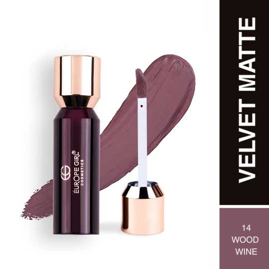 Europe Girl Velvet Matte Liquid Lipstick - Wood Wine 14 (3.5 g)