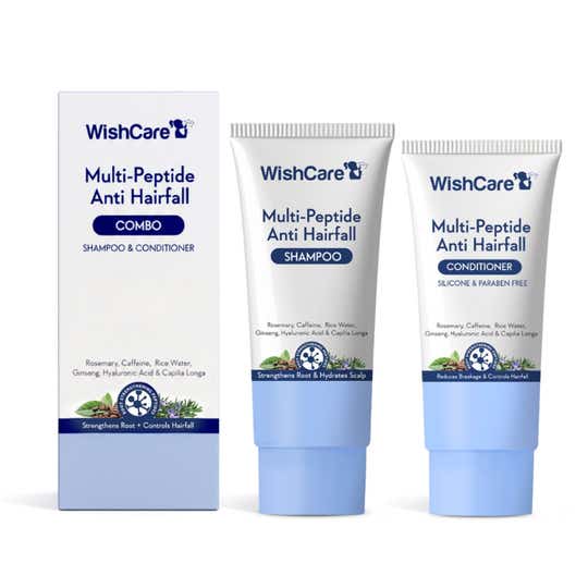 WishCare Multi Peptide Anti Hairfall Shampoo & Conditioner Combo - Rice Water Rosemary (90 ml)