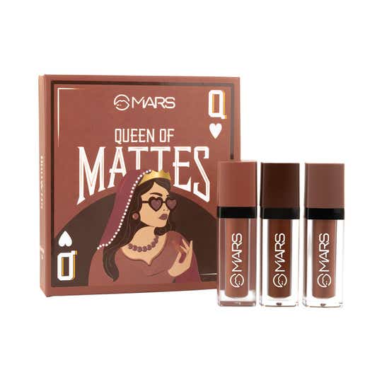 MARS Queen Of Mattes Liquid Lipsticks Box Set of 3 Browns (13.5 ml)