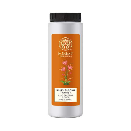 Forest Essentials Silken Dusting Powder Lime Saffron & Oudh (90 g)