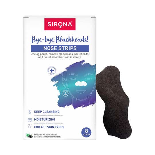 Sirona Bye Bye Blackheads Natural Charcoal Nose Strips for Women (8 pcs)