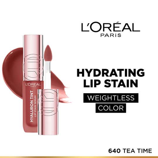 L'Oreal Paris Hyaluron Tint Lip Stain Serum 12H Weightless Color - 640 Tea Time (5 ml)