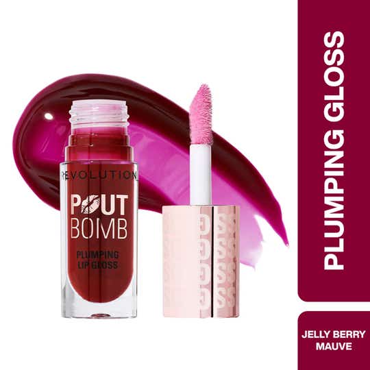 Makeup Revolution Pout Bomb Plumping Gloss - Jelly Berry Mauve (4.6 ml)