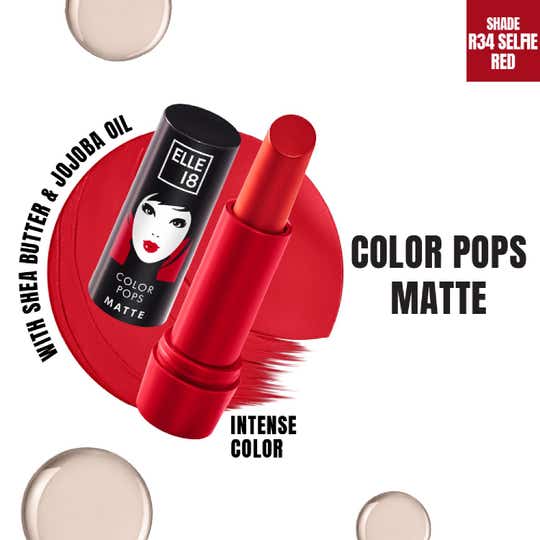 Elle 18 Color Pop Matte Lip Color - R34 Selfie Red (4.3g)