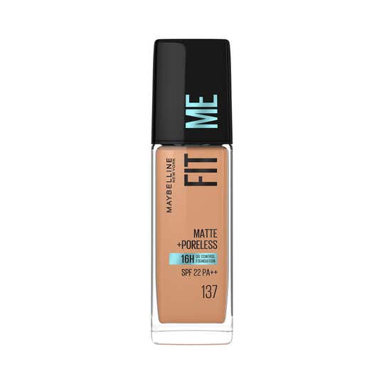 Maybelline New York Fit Me Matte + Poreless Liquid Foundation SPF 22 - 137 Golden Tan (30ml)