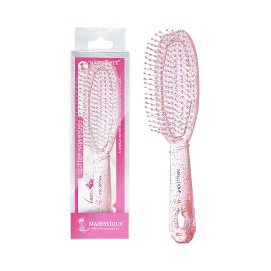 Majestique Glitter Detangling Hair Brush for Women - Pink