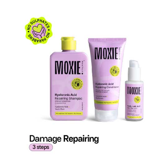 Moxie Beauty The HydroRepair Routine for Dry & Damaged Hair - Shampoo, Conditioner & Serum (3 Pcs)