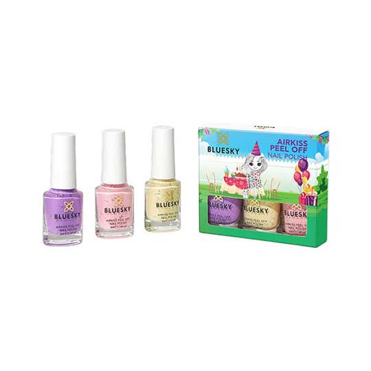 BLUESKY Kids Airkiss Peel-off Nail Polish Set with Stickers - Speckled Eggs (3 pcs)