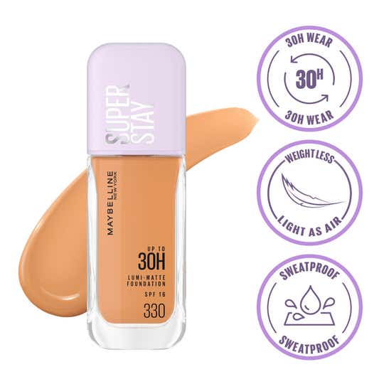 Maybelline New York Super Stay Lumi-Matte Liquid Foundation 30H Longwear - 330 (35 ml)