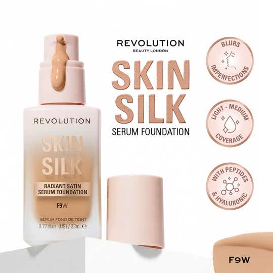 Makeup Revolution Skin Silk Serum Foundation - F9 W (23 ml)
