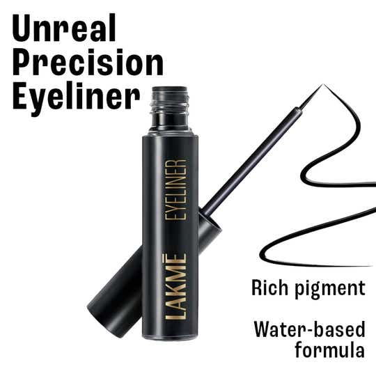 Lakme Unreal Precision Liquid Eye Liner Lightweight & Smudgeproof Eye Liner - Black (4.5 ml)