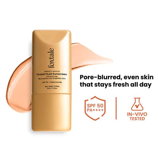 Foxtale Perfect Match Tinted Fluid Sunscreen - Caramel (50 ml)