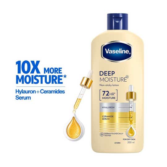 Vaseline Deep Moisture Body Lotion with Ceramide Hyaluron 10X More Moisture For Dry Skin (200 ml)