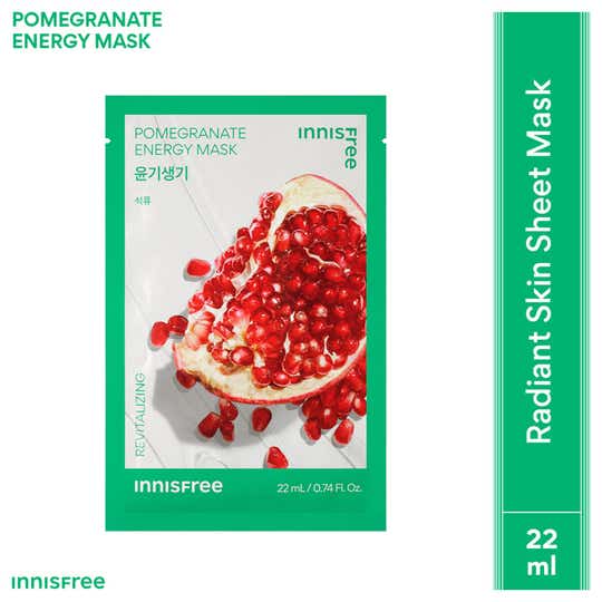 Innisfree Pomegranate Energy Sheet Mask – Brightening & Glow Boost (22 ml)