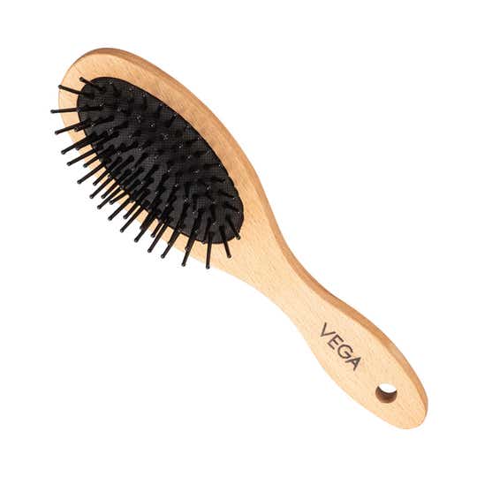 Vega Wooden Compact Hair Brush For Men And Women (R4-CB)