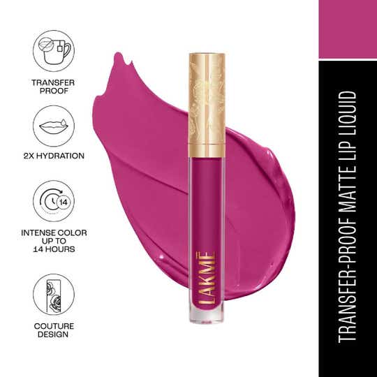 Lakme Rouge Bloom Matte Liquid Lipstick - Iconic Iris 501 (3.5 ml)