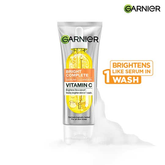 Garnier Vitamin C + Serum Face Wash for Brightening & Tan Removal For all Skin Types (100 g)