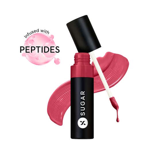 SUGAR Cosmetics Partner In Shine Transferproof Lip Gloss - 07 Strawberry Soju (3 ml)