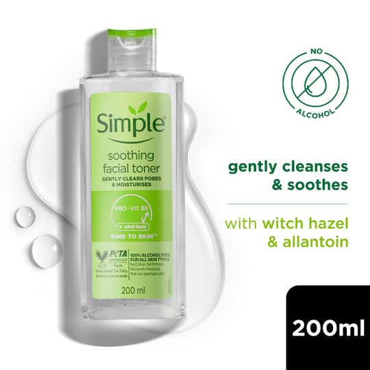 Simple Kind to Skin toner with Witch Hazel Toner for Women for Hydrated Skin (200 ml)
