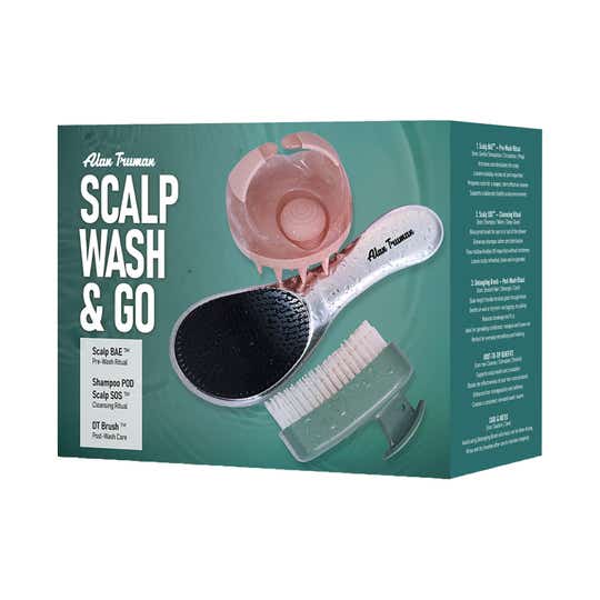 Alan Truman Scalp, Wash & Go 3-Step Scalp & Hair Care Brush Kit - Grey (3 pcs)