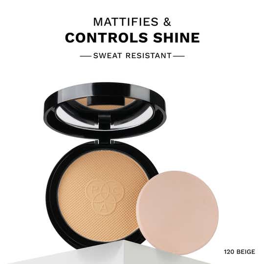 PAC Matte Touch Compact Powder Buildable Coverage Lightweight Sweat Resistant - 120 Beige (12 g)