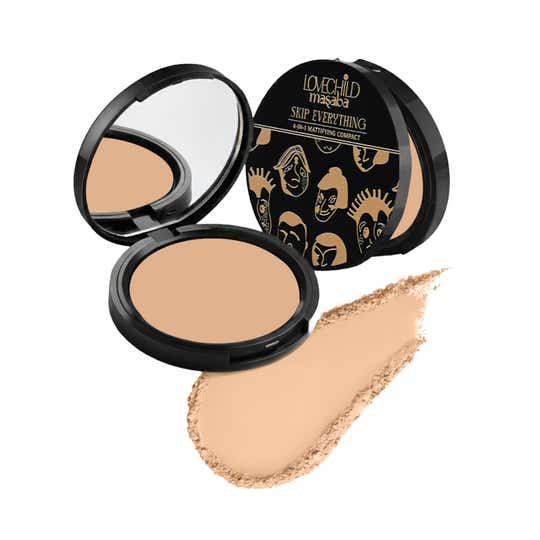 LoveChild Masaba Skip Everything 4-In-1 Mattifying Compact - Quirky Queen (9 g)