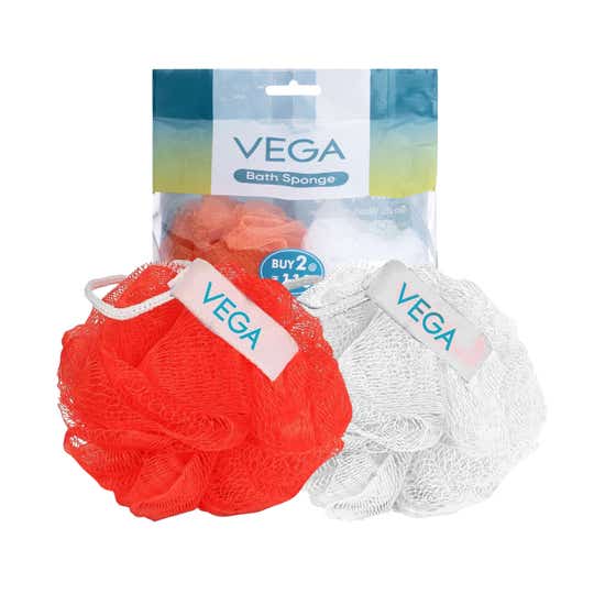 VEGA Mini Loofah for Men & Women Exfoliating Bath Sponge for Dead Skin Removal Pack of 2 (BA-3/12)