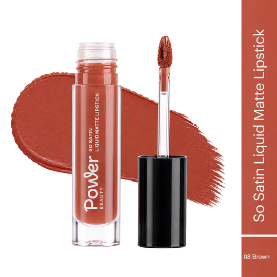 Power Beauty So Satin Liquid Matte Lipstick - Brown 08 (5.5 ml)