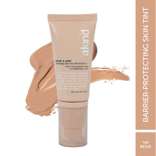 Akind Drop A Hint Hydrating Skin Tint SPF 30 PA+++ Dewy Skin & Sun Protection - 140 Beige (30ml)