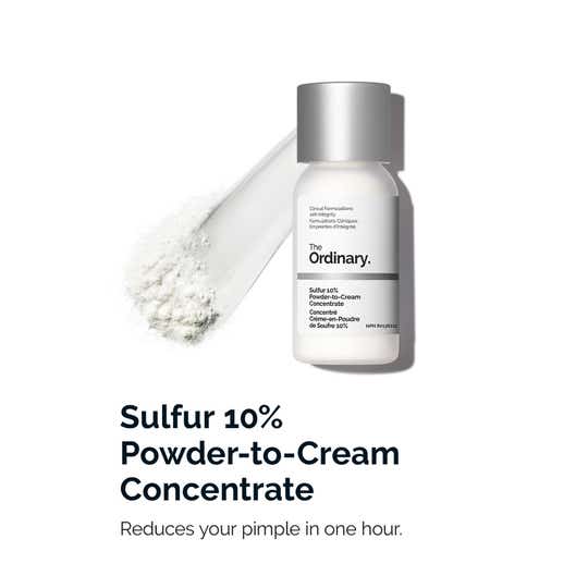 The Ordinary Sulfur 10% Powder-to-Cream Concentrate - Acne Spot Correction for Sensitive Skin (5 g)