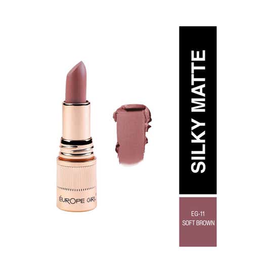 Europe Girl Silky Matte Long Lasting Lipstick - Soft Brown Eg 11 (3 g)