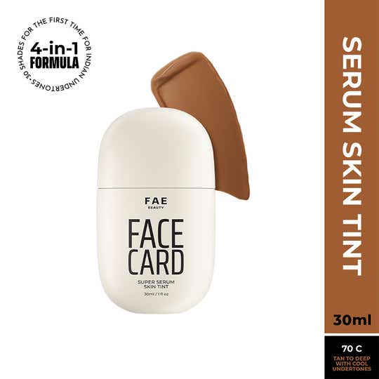 FAE BEAUTY Face Card 4-in-1 Super Serum Skin Tint With Dewy Finish, Shade - 70C - Cool (30 ml)