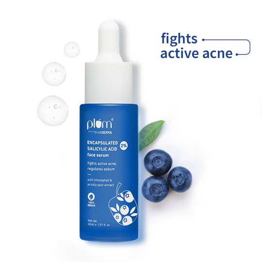 Plum 2% Encapsulated Salicylic Acid Face Serum For Active Acne, Blackheads & Oil Control (30ml)