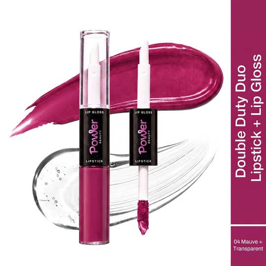 Power Beauty Double Duty Duo Lipstick + Lip Gloss  Mauve 04 + Transparent (10.5 ml)