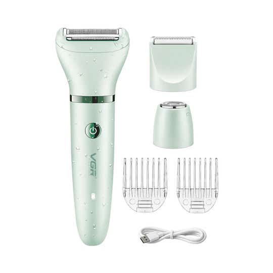 VGR 3-in-1 Lady Shaver Set for Women Body Shaver Facial Hair Remover V-735 - Green