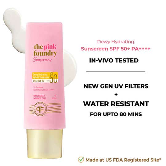 The Pink Foundry Dewy Hydrating Hybrid Sunscreen with 1% Squalene SPF 50+ UVA UVB PA++++ (50 g)
