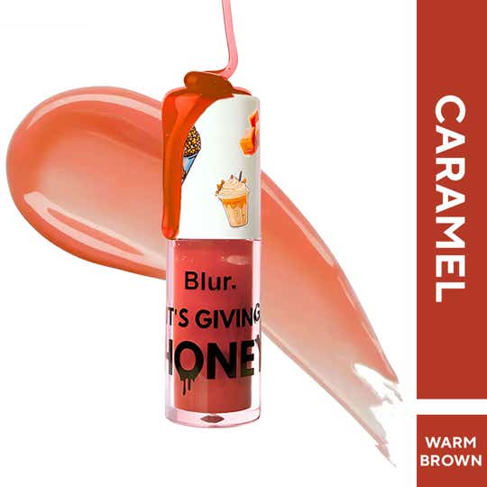 Blur India  It's Giving Honey Lip Oil, Juicy Lip Oil, Caramel - Warm Brown (5 ml)