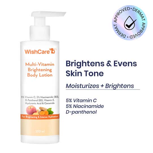 WishCare Multi Vitamin Brightening Body Lotion for Glowing Skin Reduces Pigmentation (200 ml)