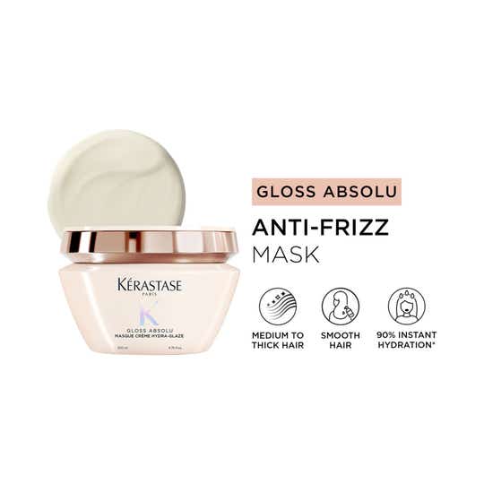 KERASTASE Gloss Absolu Crème Anti-Frizz Mask, Medium to Thick Hair, 4-Days Anti-Frizz (200 ml)