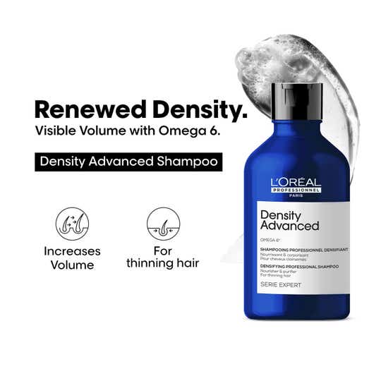 L'OREAL PROFESSIONNEL Density Advanced Shampoo for Thinning Hair (300 ml) Visibly Increases Volume