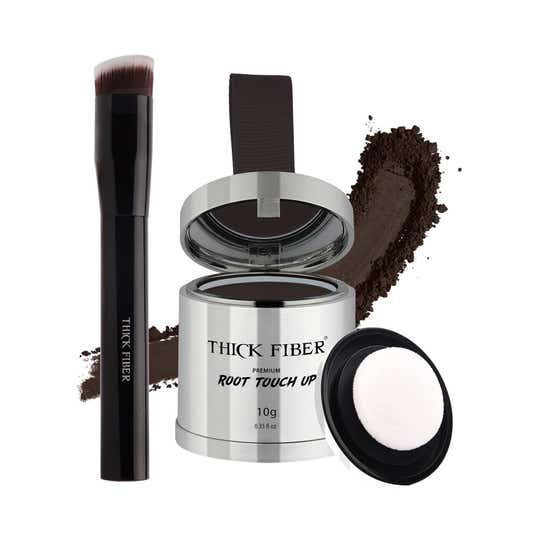 Thick Fiber Root Touch Up Powder With Brush - Dark Brown (2 pcs)